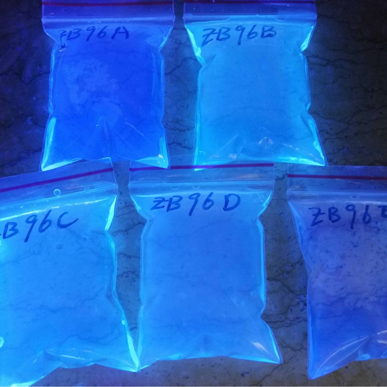 ZB96F水性隐形蓝发蓝紫光笔芯墨水用蓝紫色防伪荧光粉隐形笔