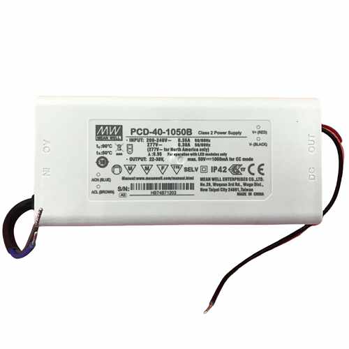 明纬电源  PCD-40-1750B  40W单组输出AC可调LED开关电源
