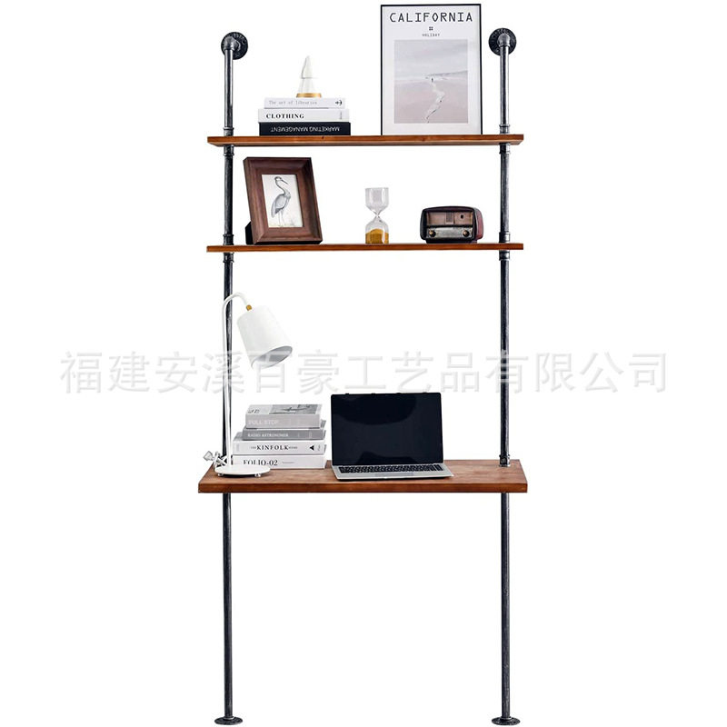 美式水管书桌书架一体墙上隔板组电线扎带/束线带