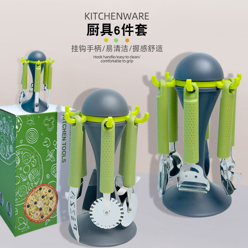 跨境厨房工具套装披萨工具6件套 烘焙工具家用削皮刀开瓶厨房用品