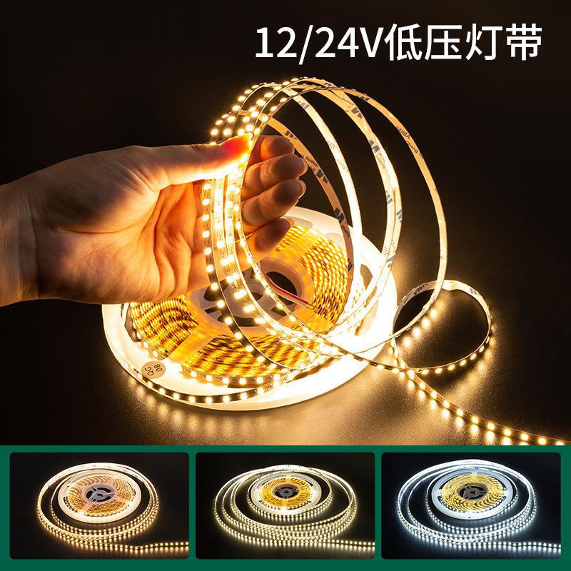 灯带led一灯一剪银板120灯/米12v24v线性照明8mm5mm宽衣柜led灯带