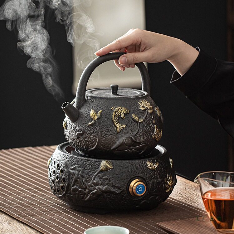 围炉煮茶电陶炉耐高温陶瓷壶煮茶器套装泡茶煮水壶煮茶烧茶器