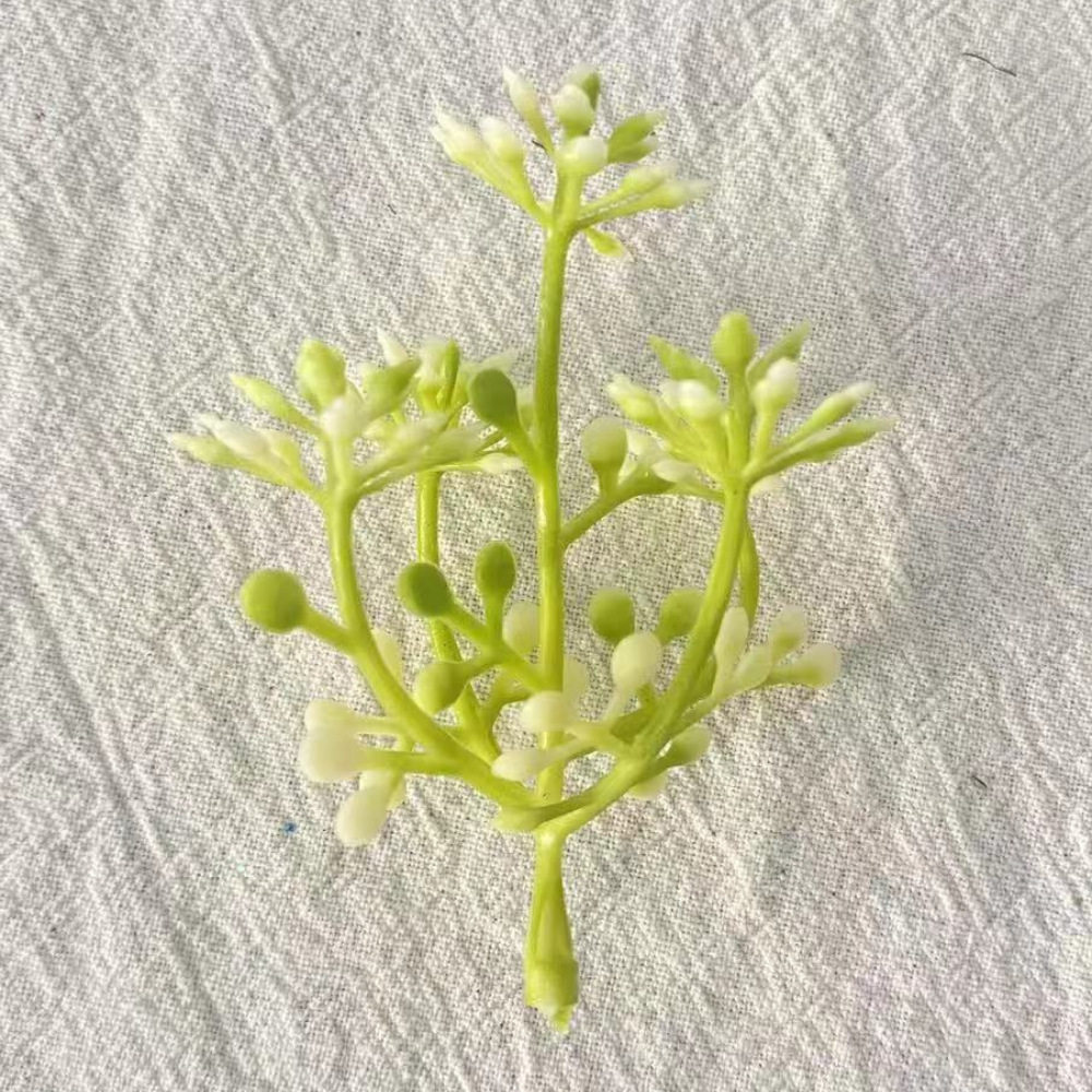 盆景叶塑料水草配件7cm绿色仿真植物微景观植物墙盆景装饰配件