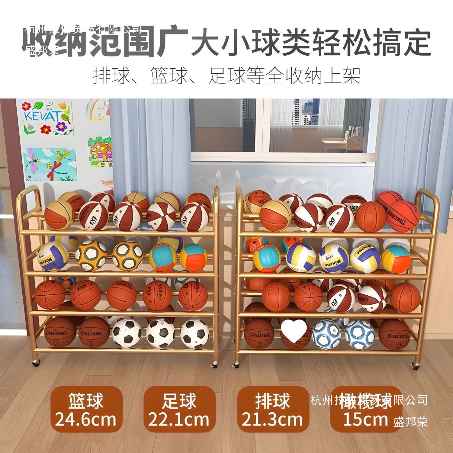 学校篮球收纳架幼儿园篮球架可移动户外教室体育馆排球足球摆放架图片