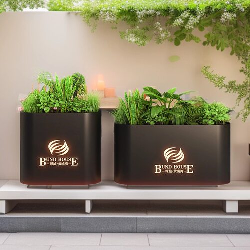 房地产售楼部铁艺花池花坛外摆花槽组合酒店餐厅户外花箱种植树箱