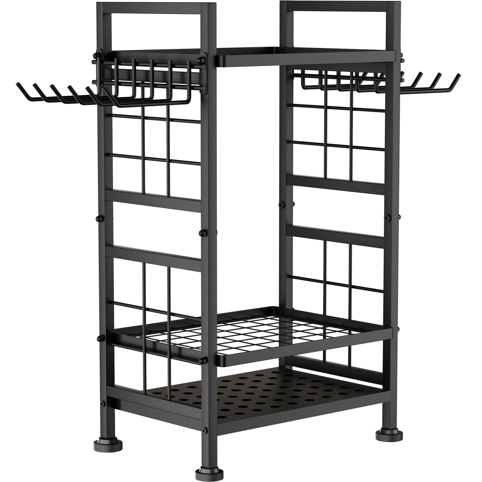 跨境新款花园工具收纳架园林重型金属储物架多功能车库工具支架