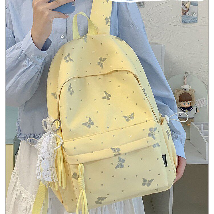 跨境背包女ins韩系风甜美可爱初高中学生书包大容量轻便双肩包女