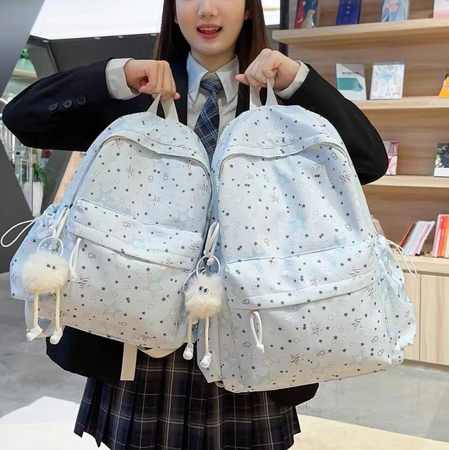 日系简约旅行通勤ins背包轻便小学生减负双肩包清新中学生书包女