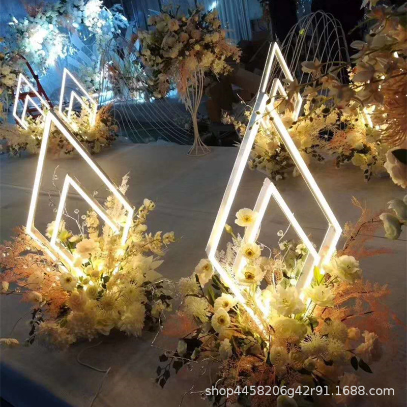 婚庆菱形路引LED灯带发光彩虹路引发光椭圆舞台场景布置道具婚礼