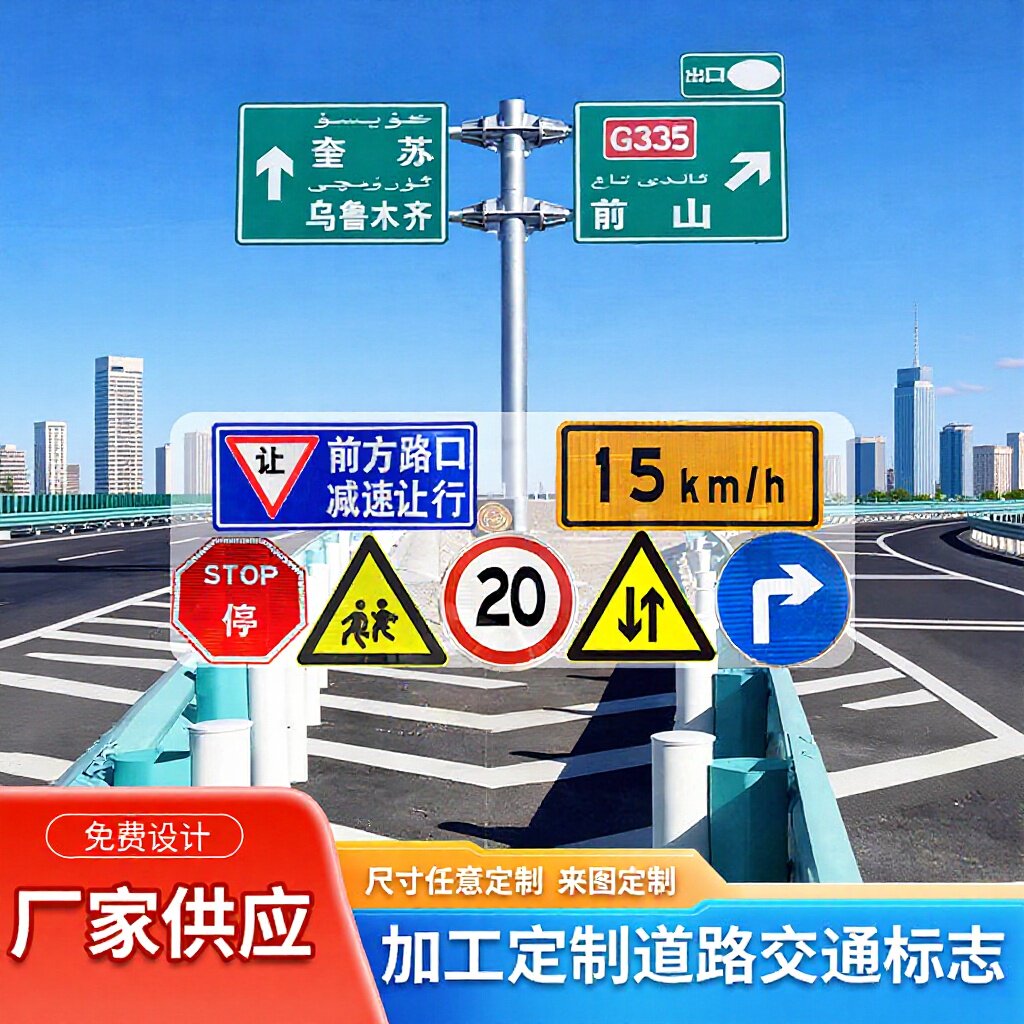 交通标志牌乡村公路道路指示牌新国标警示牌铝制反光标识铭牌厂家