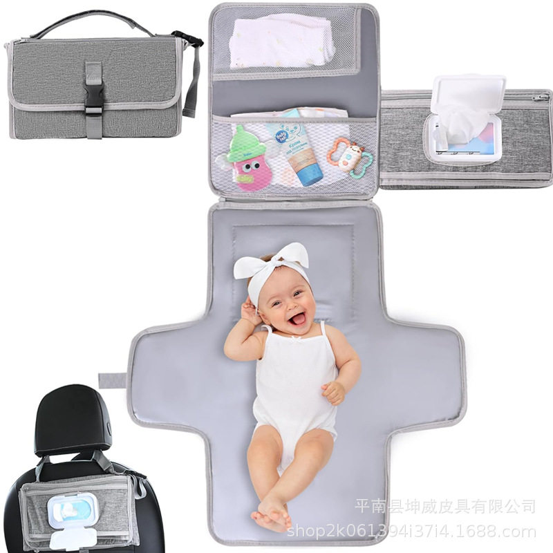 竹纤维新生儿隔尿垫便携防水多功能带湿纸巾婴儿换尿布垫儿童用品