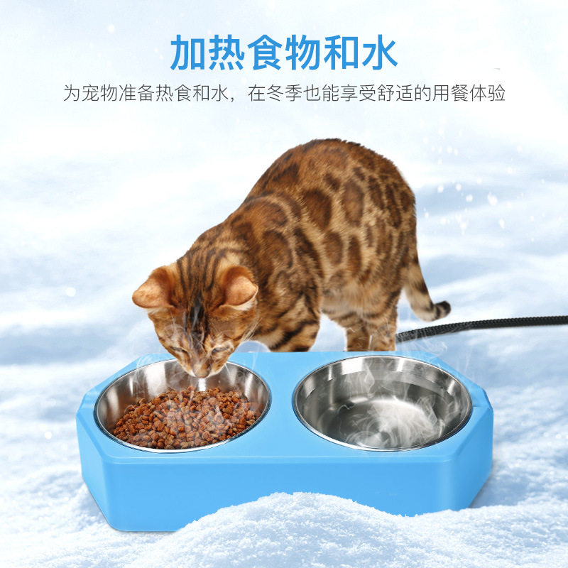 亚马逊爆款跨境猫狗加热水碗户外室内恒温加热水碗冬季室外加热碗