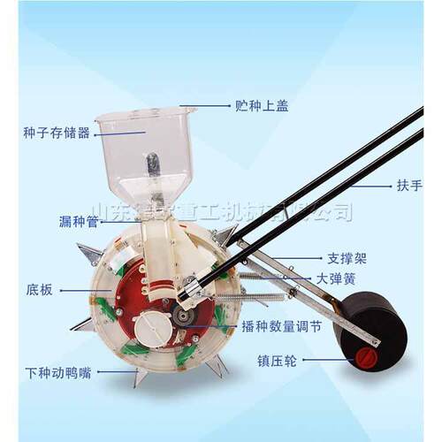 手推式滚轮播种机小型谷物种植机花生玉米自动撒种机器