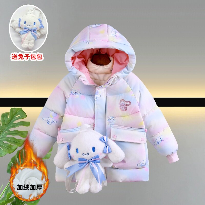 女童冬季加绒加厚棉服女孩棉袄