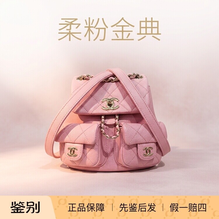 壹所奢品/香奈儿 duma青蛙双肩包小号 粉金 23 芯片款 XZ