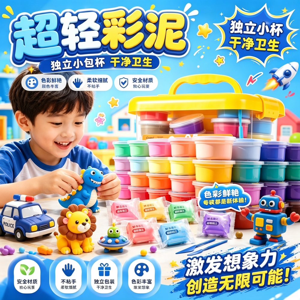 正品B.DUCK小黄鸭盒装超轻粘土图片