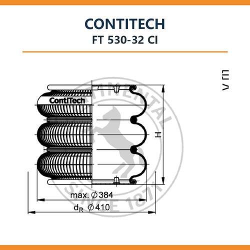 CONTITECH气囊 康迪泰克空气弹簧 FT 530-32 CI 工业震隔振器