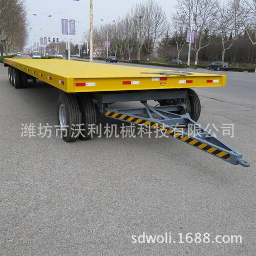 25吨运输平板拖车挂车 厂区平板牵引拖车挂车 牵引车