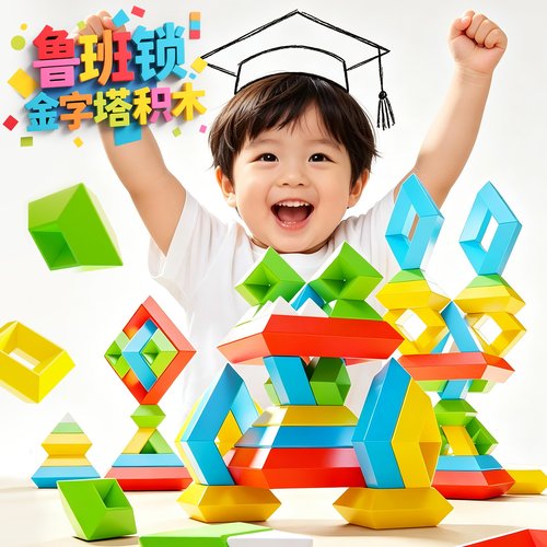 儿童早教机智慧金字塔鲁班塔益智玩具宝宝积木早教机点读NJ