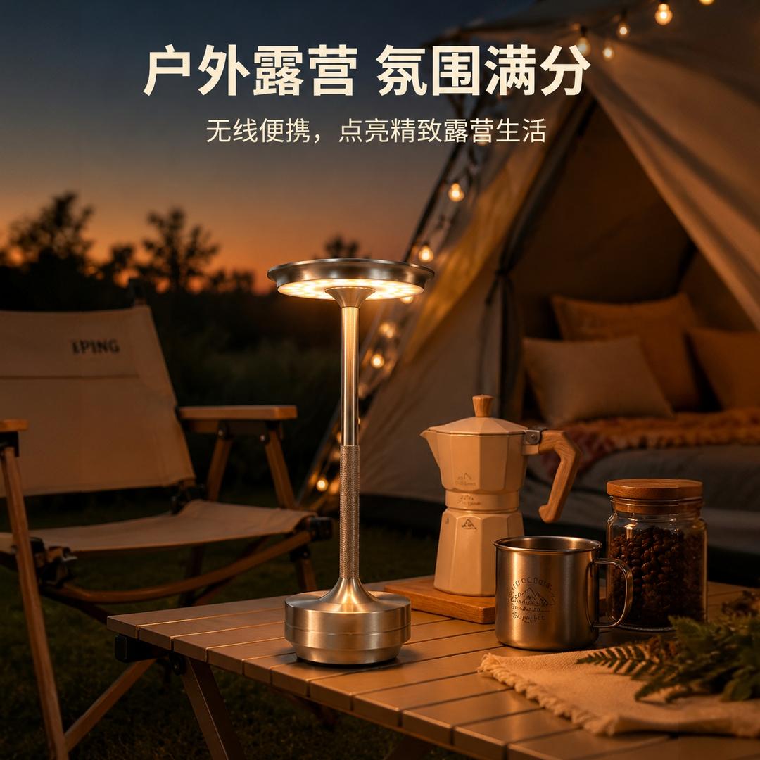 金属充电长续航高亮调光台灯