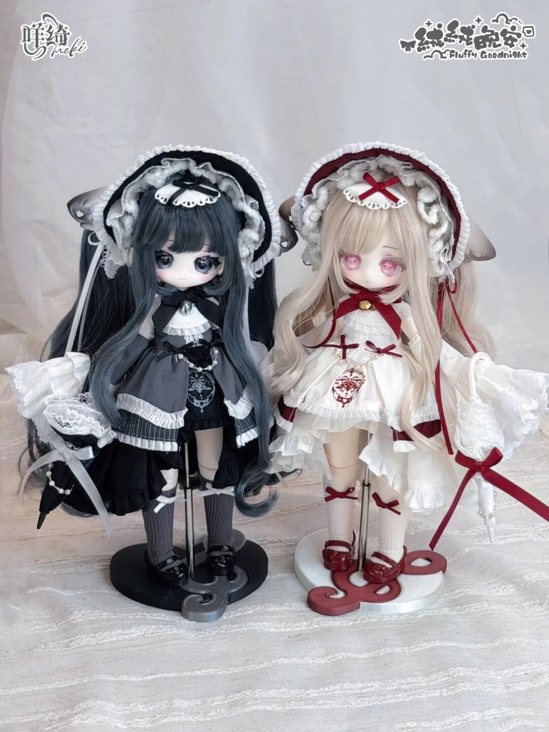 thumbnail for Meki Mieqi "Rongrong Good Night" Series Four-in-6 BJD Limited Hanging Tag Pre-sale Black Velvet & Heart Velvet