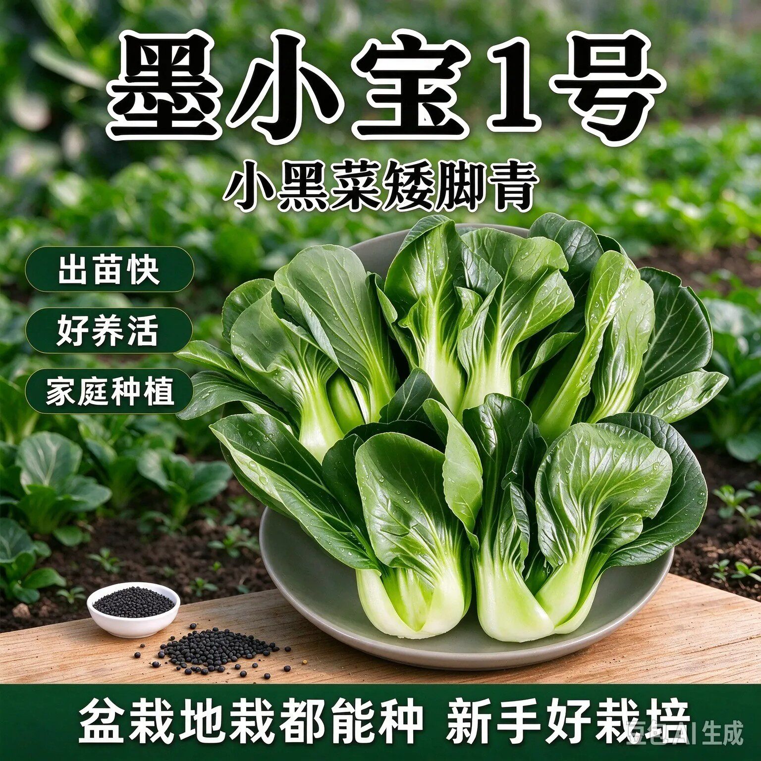 墨小宝1号种子矮脚鲜嫩耐寒耐热适宜小菜园或大棚种植玫瑰ZF
