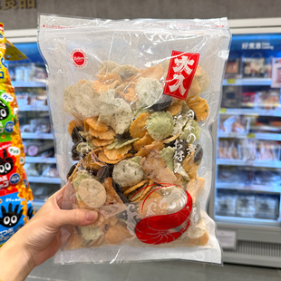 香港代购 日本进口杂锦海鲜米饼虾饼脆片什锦虾片油菓子超大包