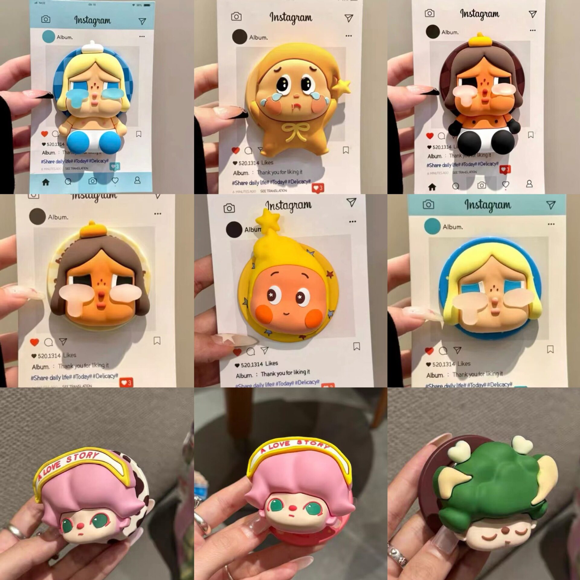 Three-dimensional silicone star villain crying baby suitable for MagSafe magnetic suction bracket super adsorption desktop retractable air bag d
