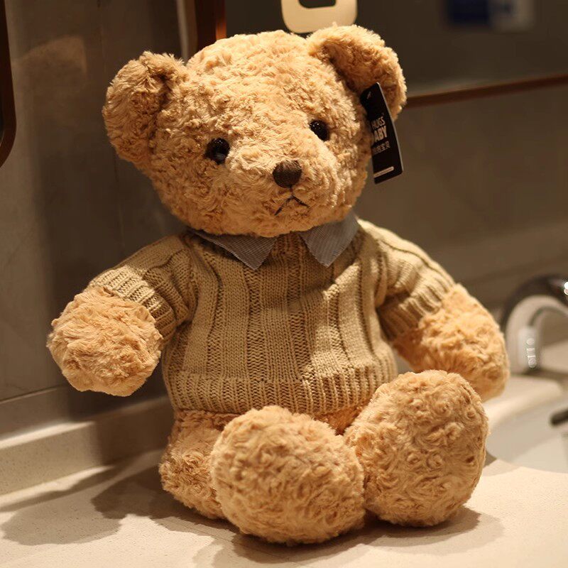 Genuine shirt teddy bear doll plush toy sweater bear children's doll girl hug bear gift doll