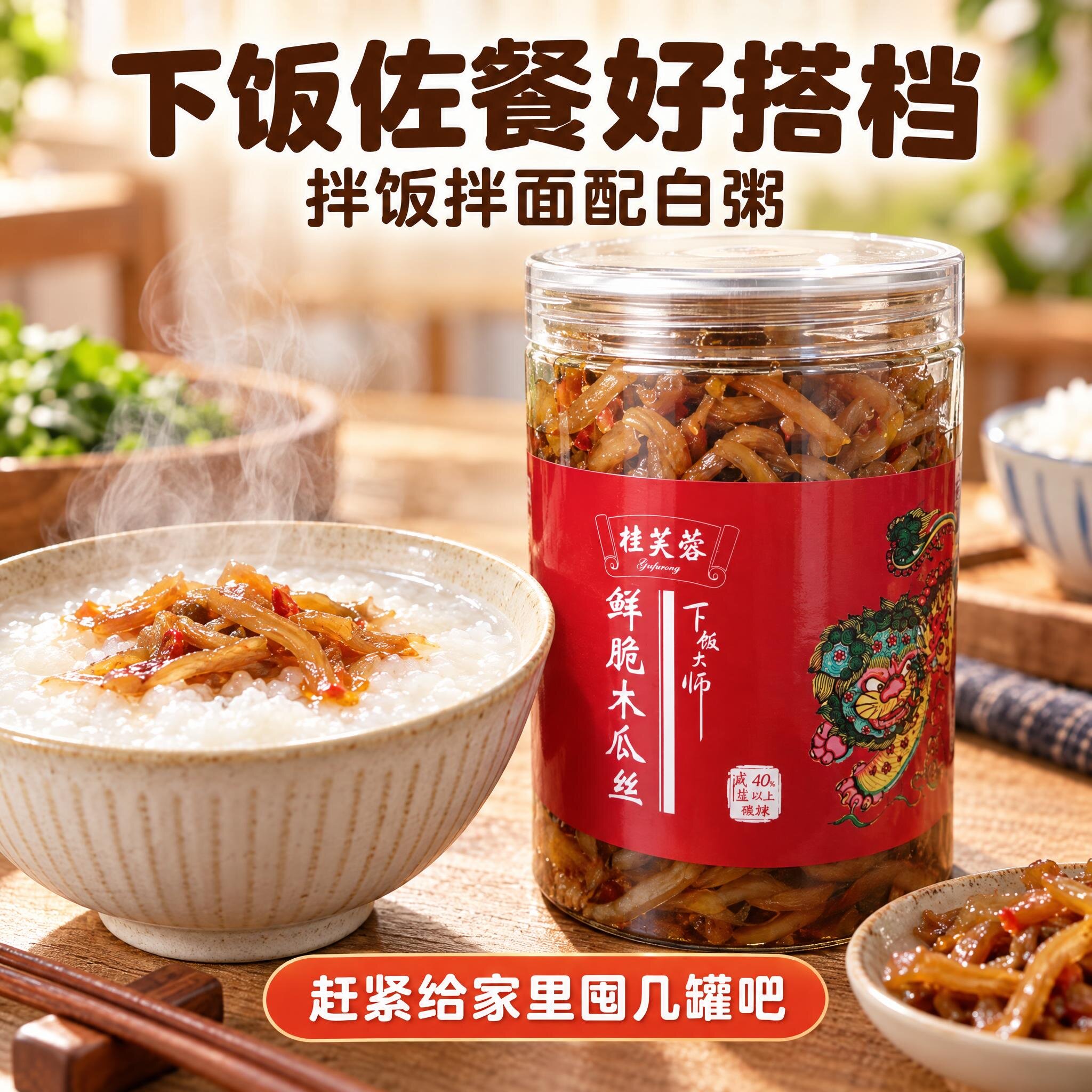 桂芙蓉香辣木瓜丝开盖即食下饭