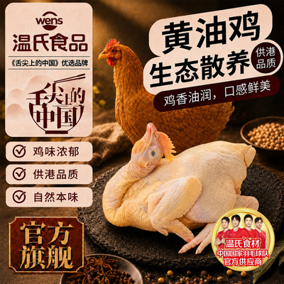 温氏生态黄油鸡散养土鸡供港品质生鲜鸡整只椰子鸡材料走地鸡顺丰