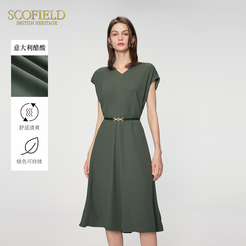 【scofield奥莱】【意大利醋酸】Scofield连衣裙无袖长裙夏季裙子图片