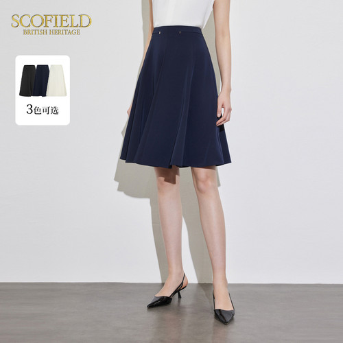 【scofield奥莱】女简约a字半身裙缎面短裙职场半身长裙夏季短裙