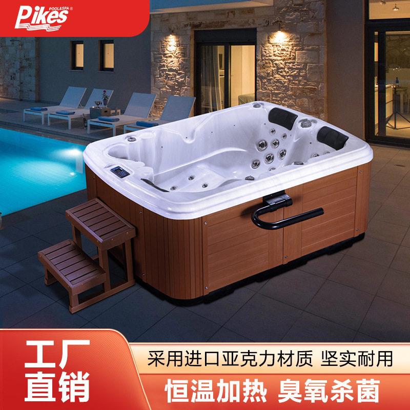 亚克力户外浴缸大池水疗spa缸冲浪按摩智能恒温加热别墅温泉泡池图片