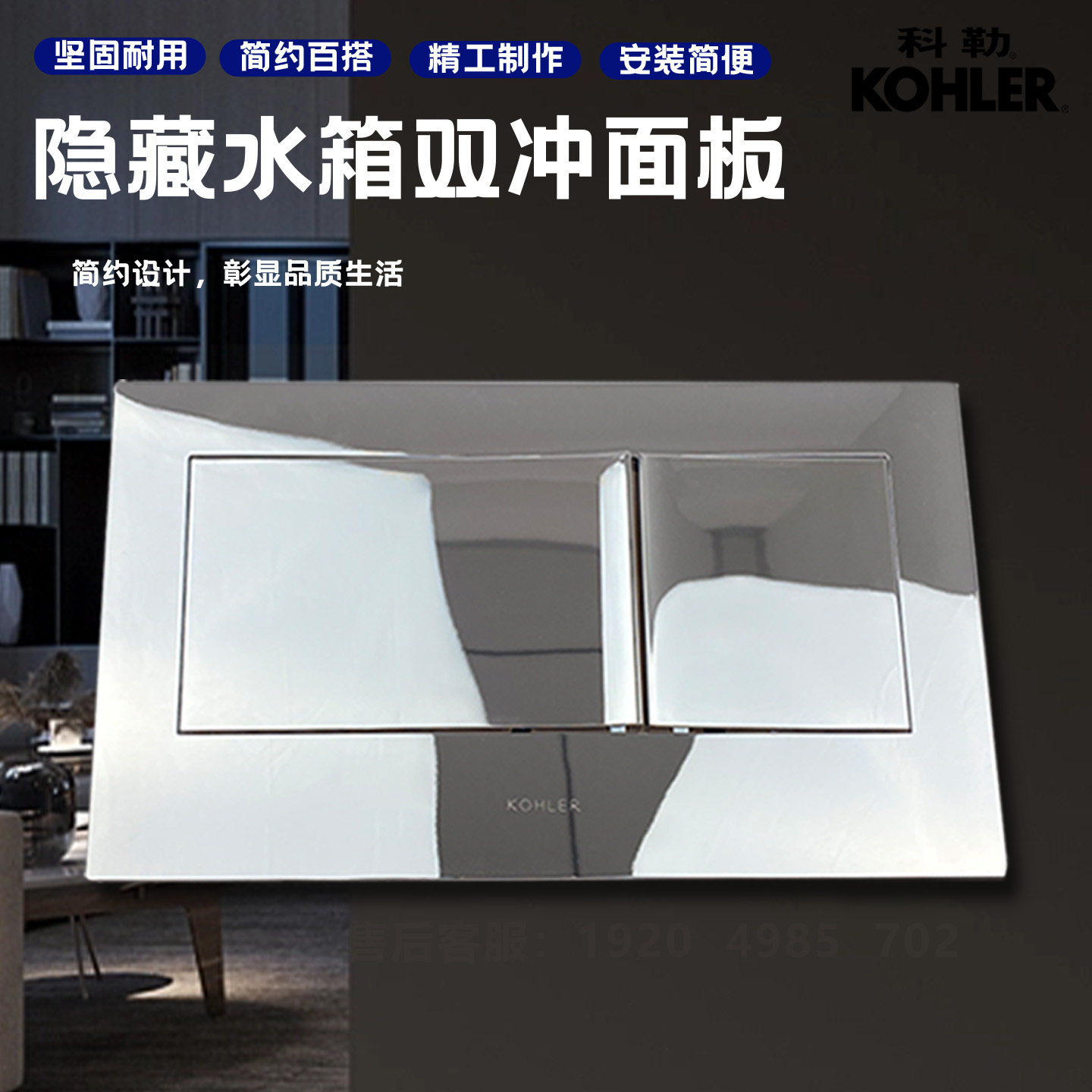 KOHLER科勒挂墙马桶隐藏水箱面板