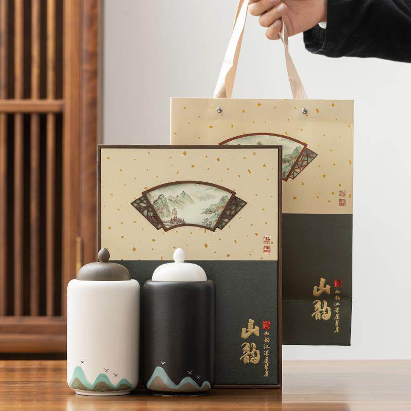 中式国风高档茶叶礼盒装空盒瓷罐包装盒红茶白茶普洱龙井绿茶定制