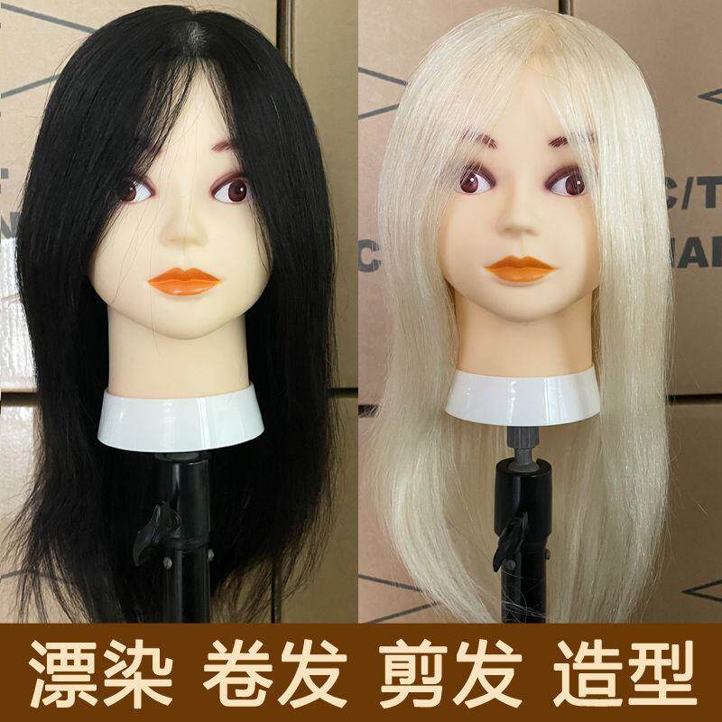 美发头模真发练习头理发店学徒可卷烫盘发公仔头模剪发造型模特
