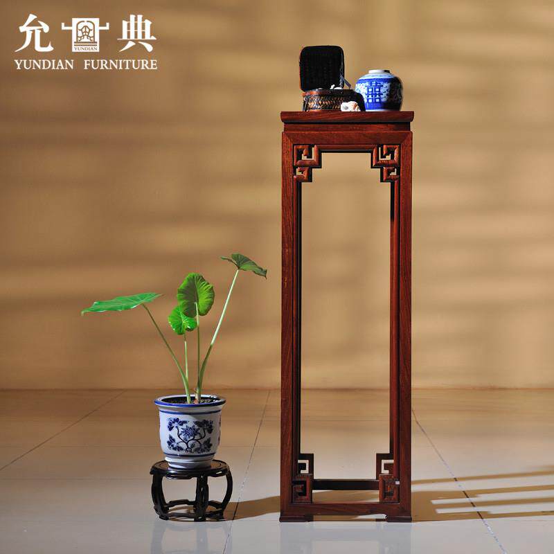 允典花梨木花架+中式多层实木榫卯结构+客厅落地置物架