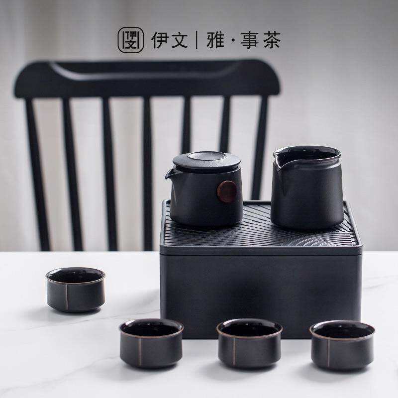 旅行茶具套装便携包快客杯一壶四杯功夫茶具户外车载泡茶收纳小套