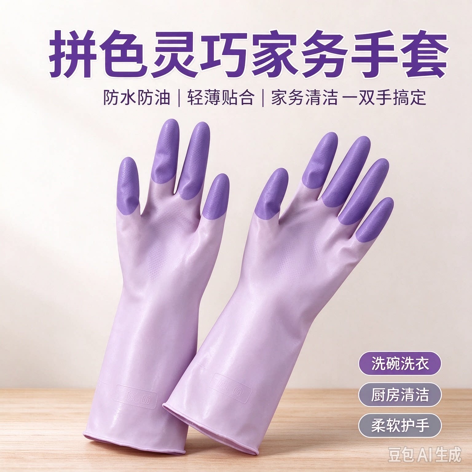 橡胶乳胶手套干家务用的劳保耐磨耐刮柔软舒适防水防油厨房专用HQ