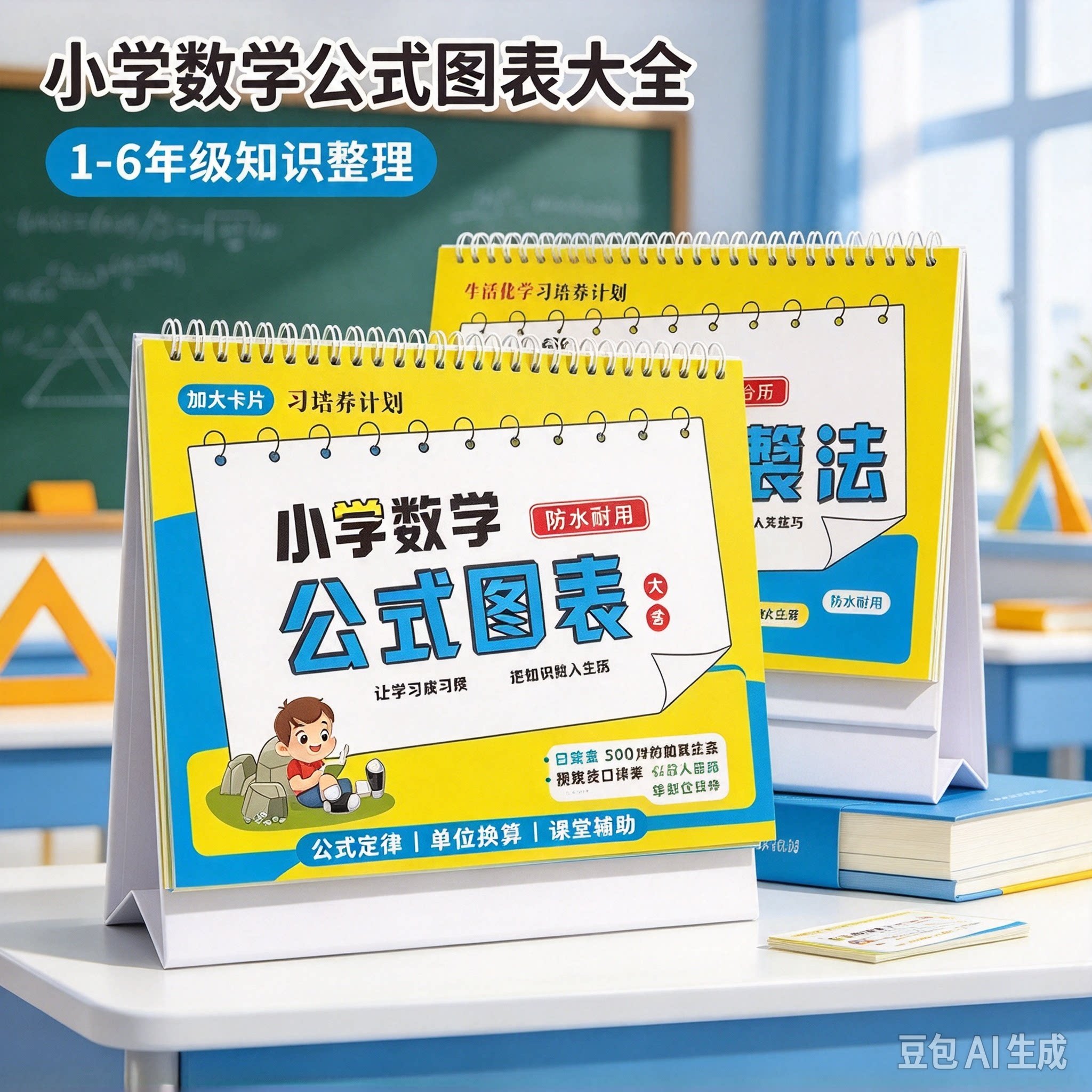 小学数学公式图表大全卡片小学生思维训练极简速算法台历MD