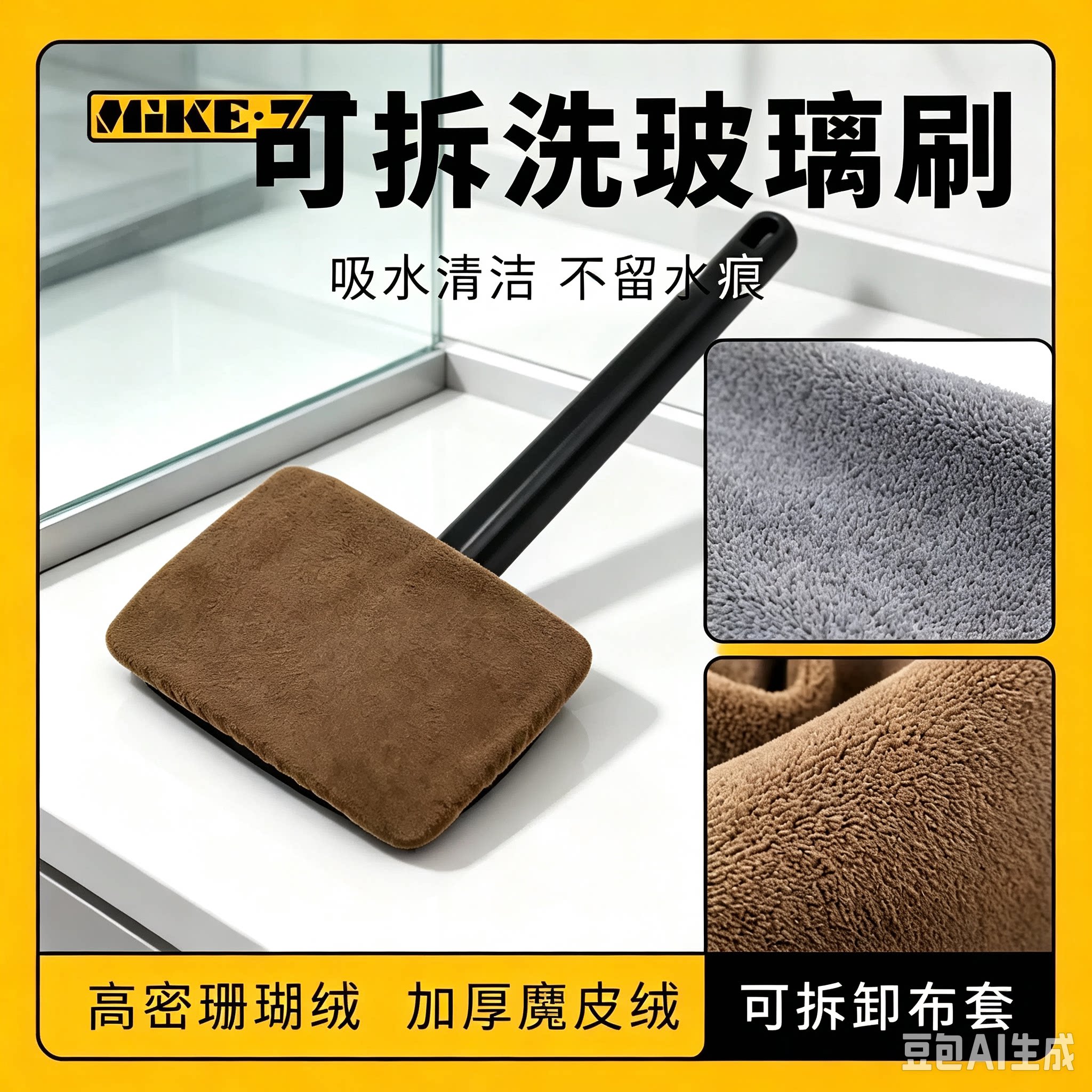 汽车前挡玻璃清洁刷洗车去污神器防雾除尘擦车仿麂皮绒珊瑚绒MD