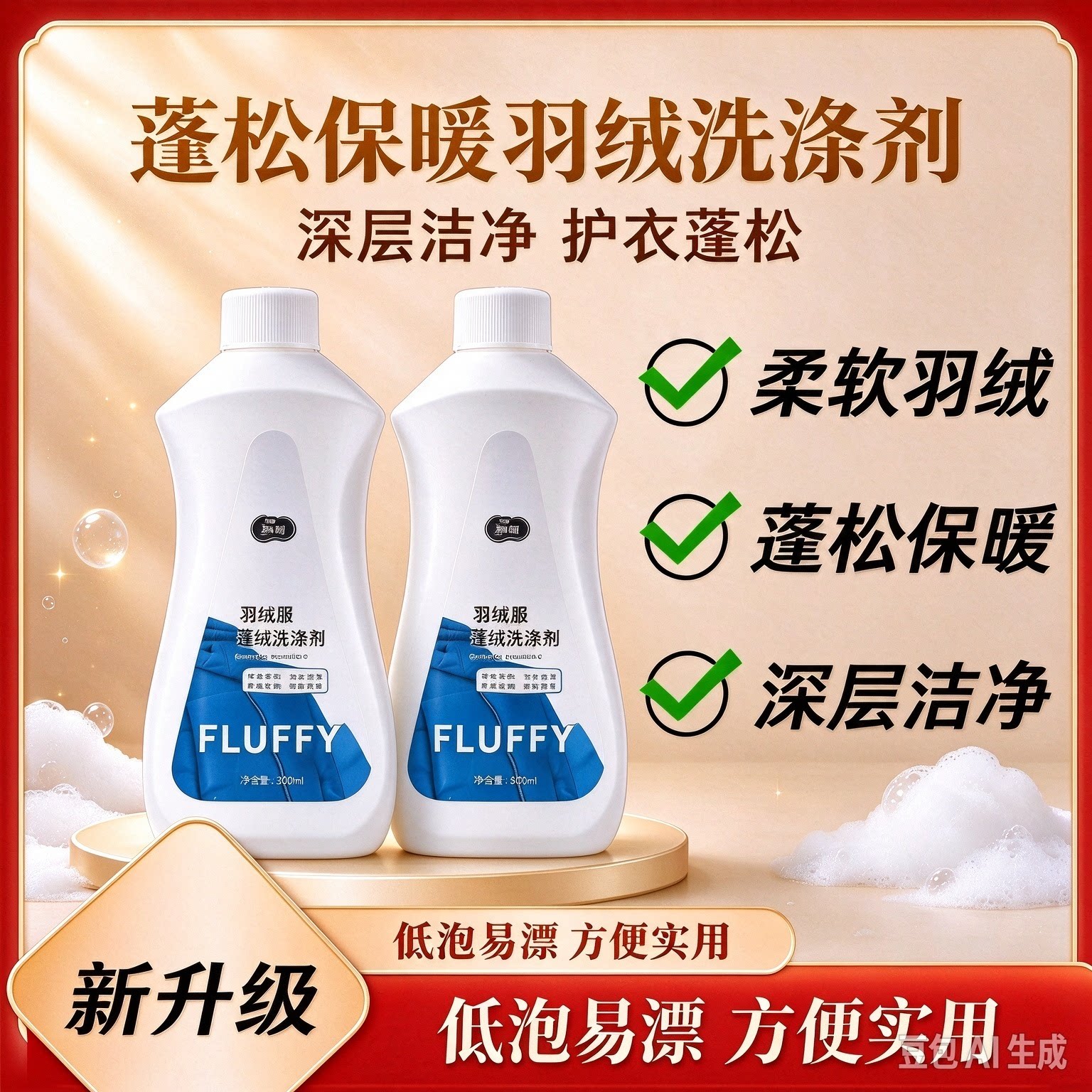 【下单立减50】羽绒服蓬松洗涤剂神器洗衣液机洗专用深层清洁MD