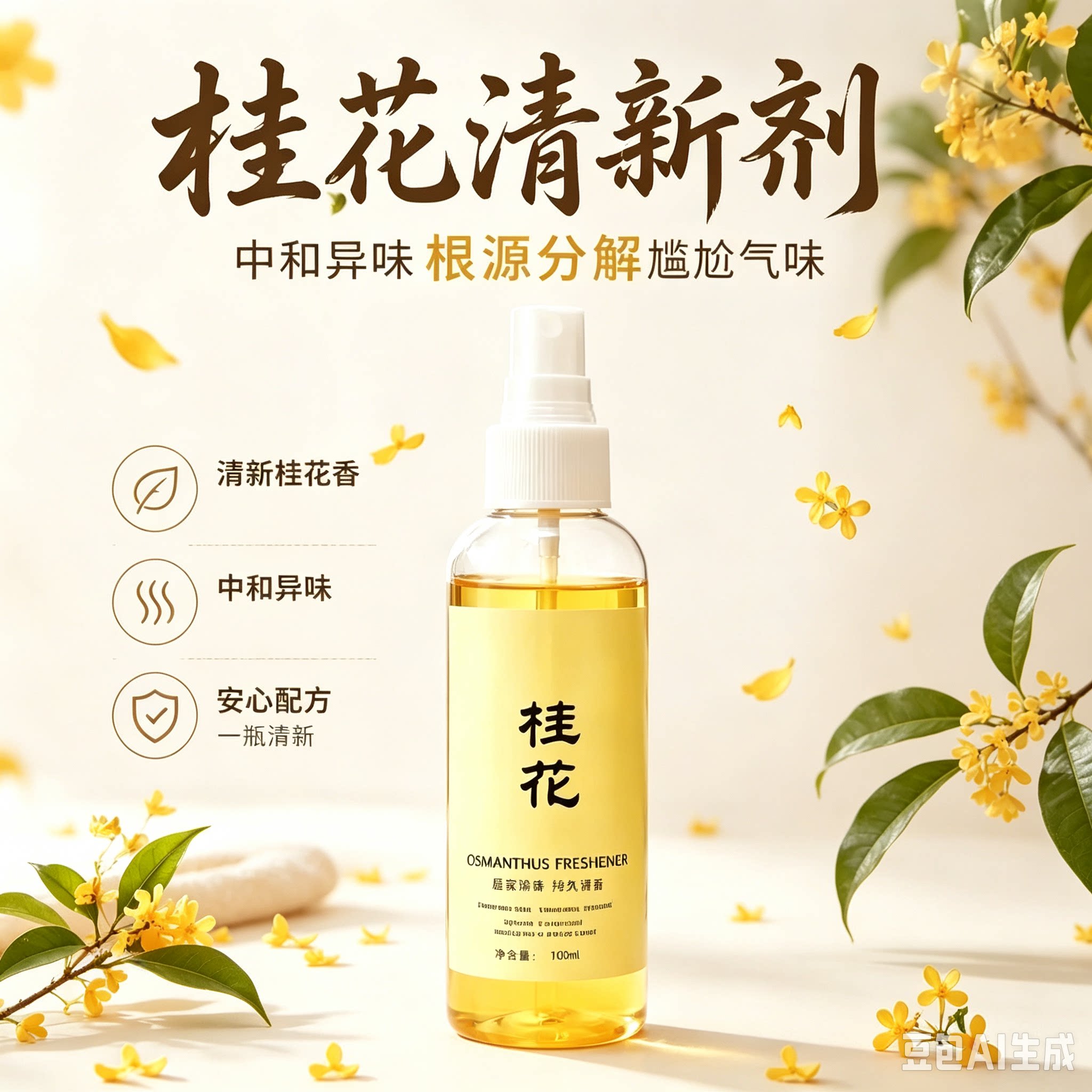 桂花清新剂喷雾家用卧室酒店卫生间厕所除臭消异味芳香剂持久MD