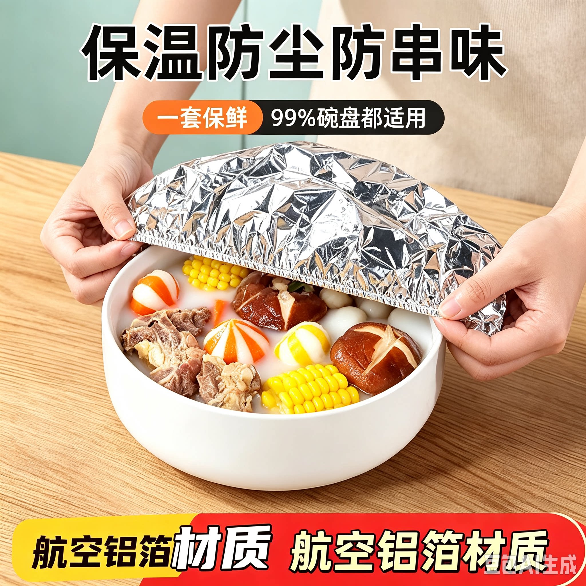 保鲜保温套冬天家用饭菜保温神器铝箔隔热膜保鲜菜罩餐桌防尘HQ3