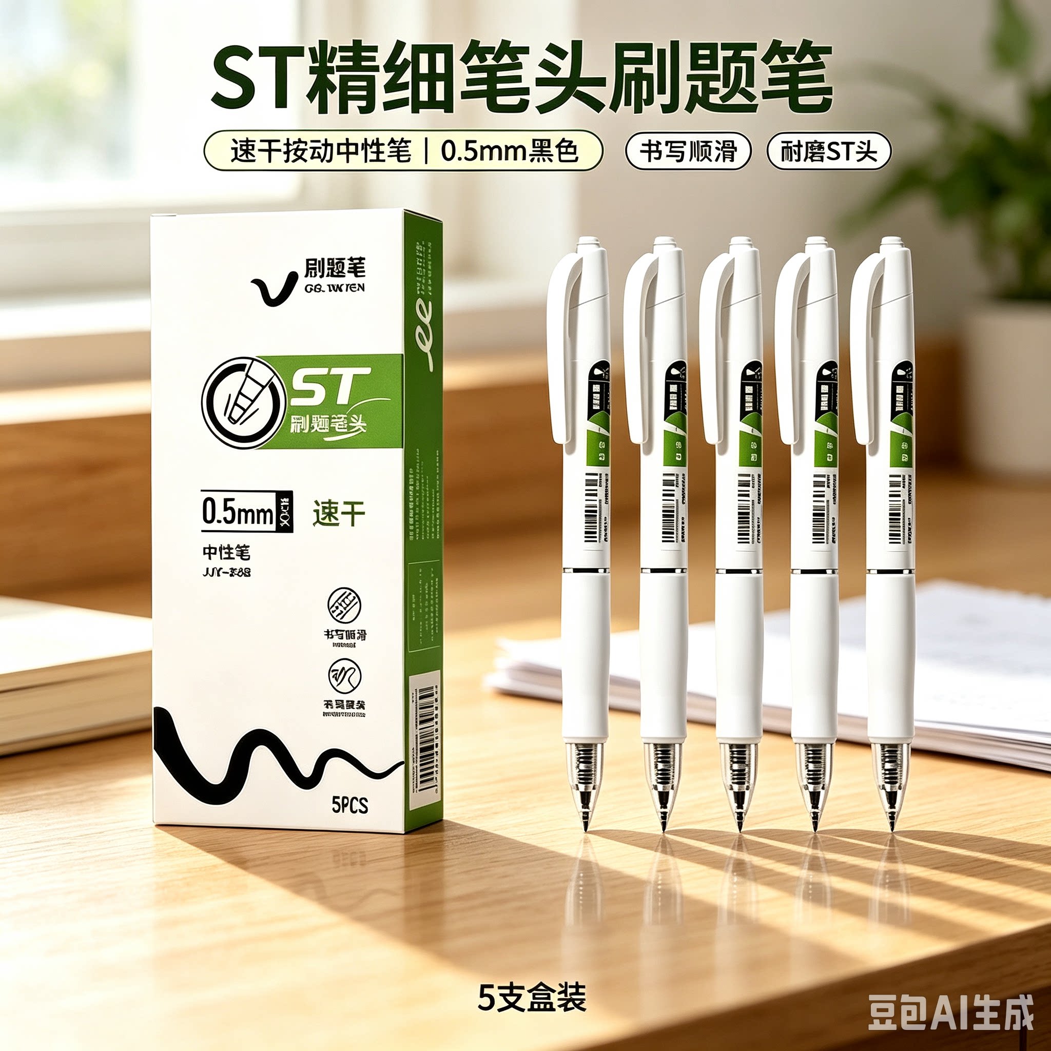 【到手4盒】S808速干刷题笔学生考试中性笔ST头秒干签字黑色笔MD