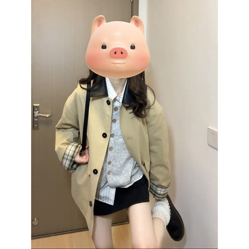 薄款日系短版风衣外套女2