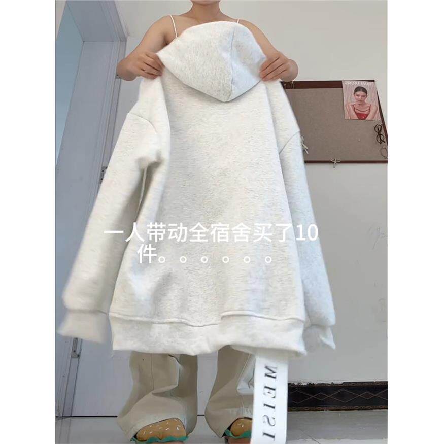 刺绣连帽卫衣女秋冬2026新款日系可爱小众设计感外套宽松慵懒风春