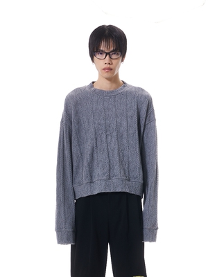 sfttr短款混纺圆领针织衫