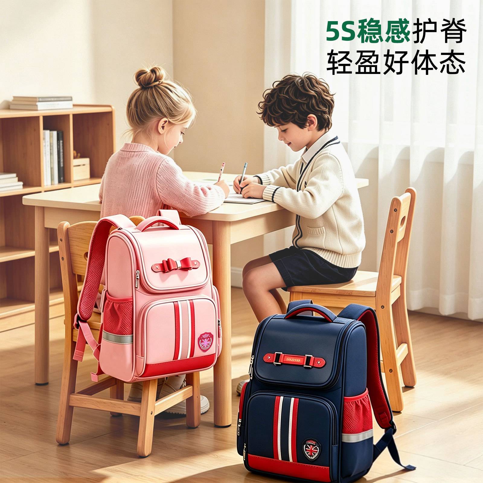 儿童书包男孩小学生减负护脊大+